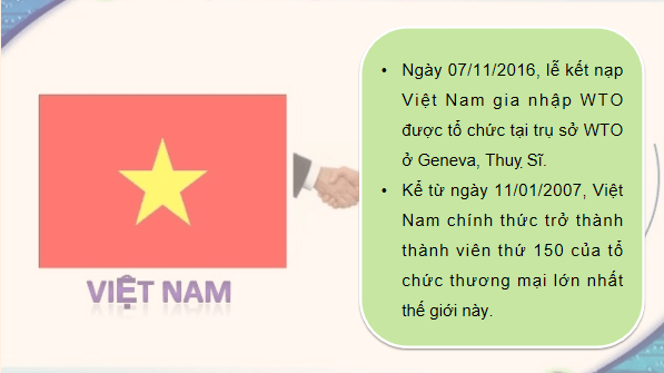 Giáo án điện tử KTPL 12 (Kết nối tri thức): Bài 16: Nguyên tắc cơ bản của Tổ chức Thương mại thế giới và hợp đồng thương mại quốc tế (ảnh 1)