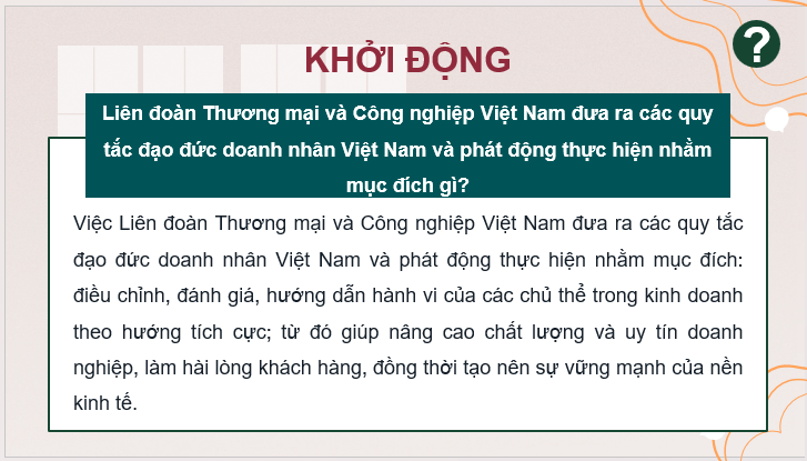 Giáo án điện tử KTPL 11 Bài 7 (Kết nối tri thức): Đạo đức kinh doanh (ảnh 1)