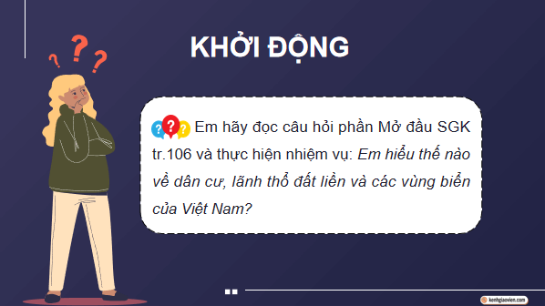 Giáo án điện tử KTPL 12 (Cánh diều): Bài 16: Công pháp quốc tế về dân cư, lãnh thổ và biên giới quốc gia, Luật Biển quốc tế (ảnh 1)