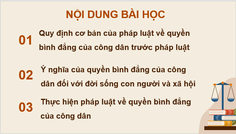 Giáo án điện tử KTPL 11 Bài 10 (Chân trời sáng tạo): Quyền bình đẳng của công dân trước pháp luật (ảnh 1)