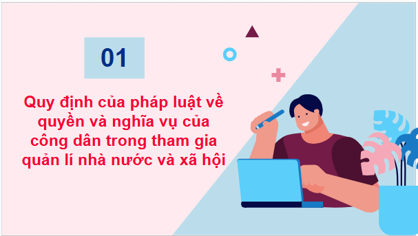 Giáo án điện tử KTPL 11 Bài 13 (Cánh diều): Quyền và nghĩa vụ của công dân trong tham gia quản lí nhà nước và xã hội (ảnh 1)