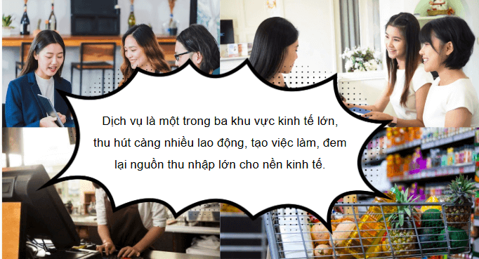 Giáo án điện tử Địa lí 12 Bài 20 (Chân trời sáng tạo): Vai trò và các nhân tố ảnh hưởng đến sự phát triển ngành dịch vụ (ảnh 1)