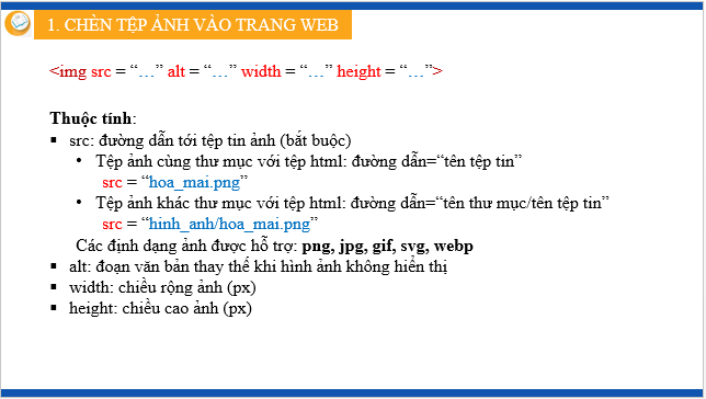 Giáo án điện tử Tin học 12 (Kết nối tri thức): Bài 11: Chèn tệp tin đa phương tiện và khung nội tuyến vào trang web (ảnh 1)
