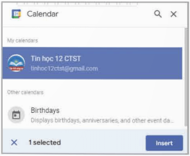 Giáo án điện tử Tin học 12 (Chân trời sáng tạo): Bài E6: Chèn YouTube, Calendar, Drive và Collapsible group (ảnh 1)