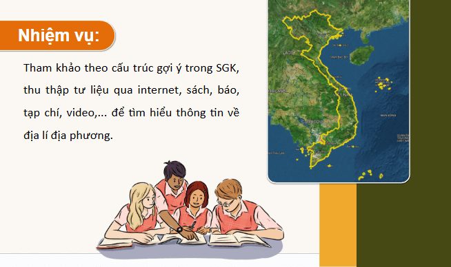 Giáo án điện tử Địa lí 12 Bài 39 (Chân trời sáng tạo): Thực hành: Tìm hiểu địa lí địa phương (ảnh 1)