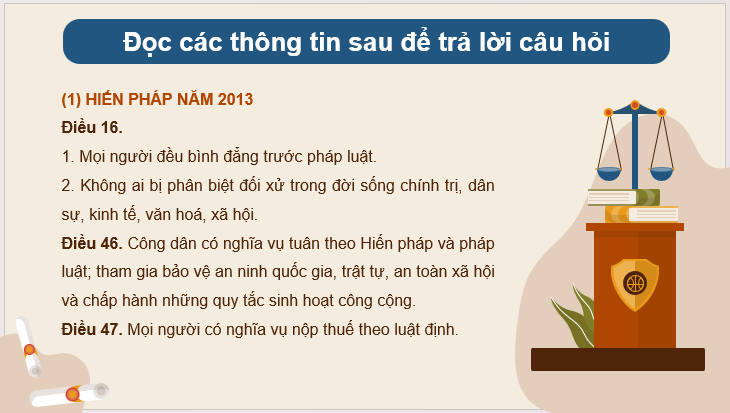 Giáo án điện tử KTPL 11 Bài 9 (Kết nối tri thức): Quyền bình đẳng của công dân trước pháp luật (ảnh 1)