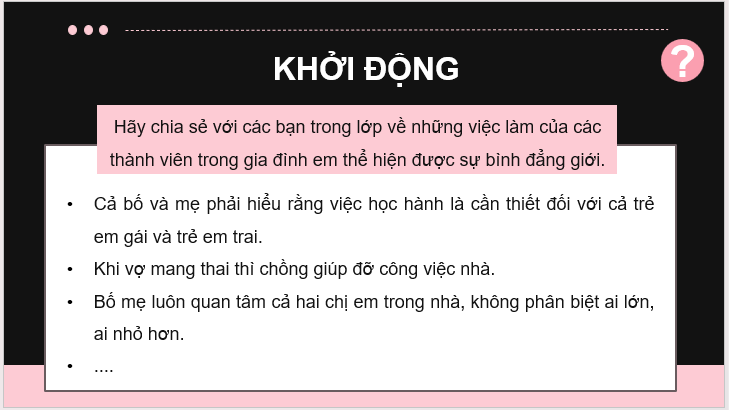 Giáo án điện tử KTPL 11 Bài 10 (Kết nối tri thức): Bình đẳng trong các lĩnh vực (ảnh 1)