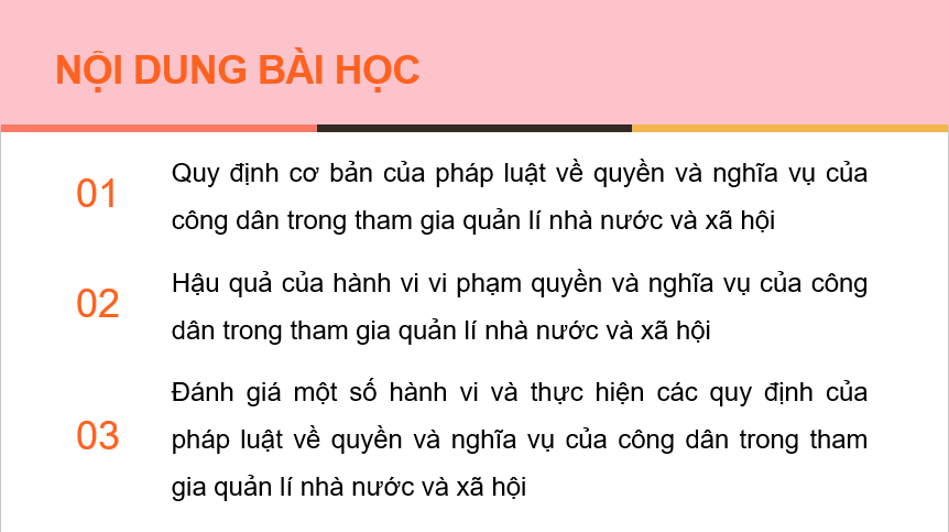Giáo án điện tử KTPL 11 Bài 13 (Chân trời sáng tạo): Quyền và nghĩa vụ công dân trong tham gia quản lí nhà nước và xã hội (ảnh 1)