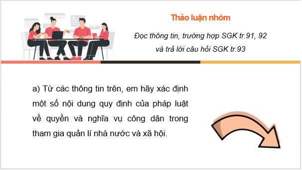 Giáo án điện tử KTPL 11 Bài 13 (Cánh diều): Quyền và nghĩa vụ của công dân trong tham gia quản lí nhà nước và xã hội (ảnh 1)