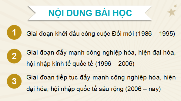 Giáo án điện tử Lịch sử 12 Bài 10 (Kết nối tri thức): Khái quát về công cuộc Đổi mới từ năm 1986 đến nay (ảnh 1)