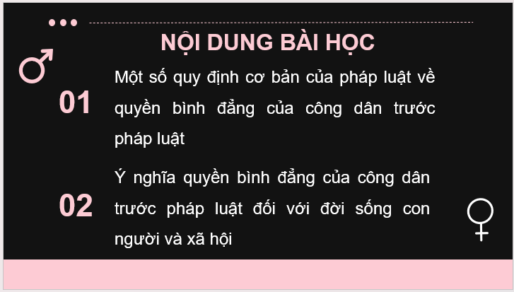 Giáo án điện tử KTPL 11 Bài 10 (Kết nối tri thức): Bình đẳng trong các lĩnh vực (ảnh 1)