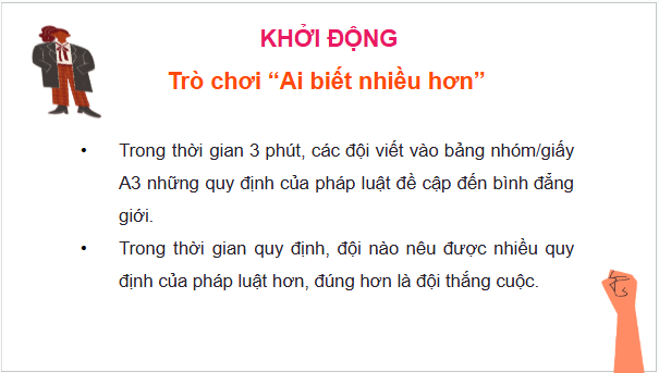 Giáo án điện tử KTPL 11 Bài 11 (Cánh diều): Bình đẳng giới trong đời sống xã hội (ảnh 1)