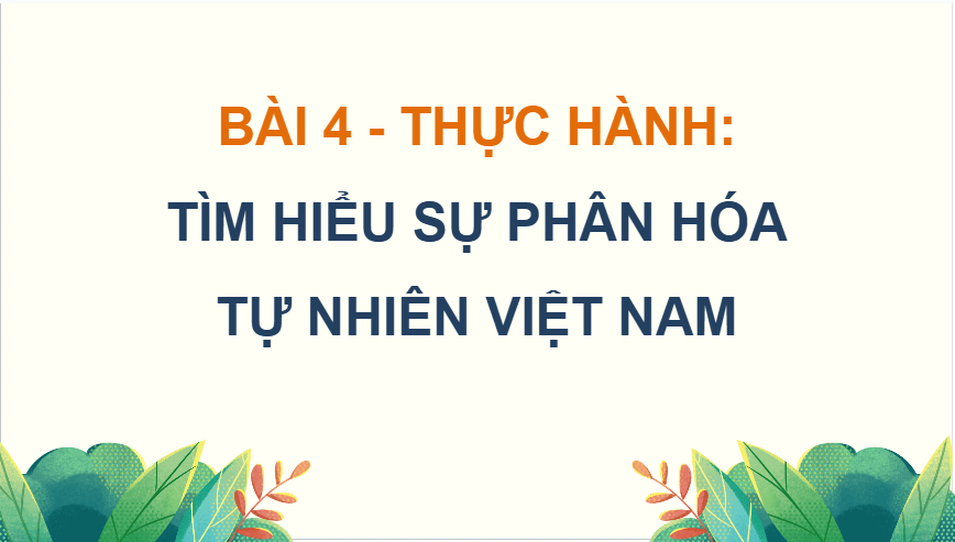 Giáo án điện tử Địa lí 12 Bài 4 (Chân trời sáng tạo): Thực hành: Tìm hiểu về sự phân hoá tự nhiên Việt Nam (ảnh 1)