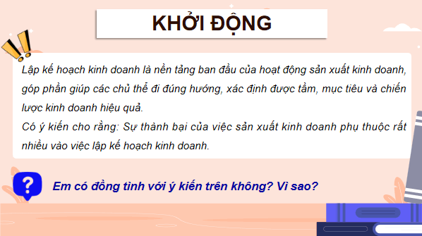 Giáo án điện tử KTPL 12 (Cánh diều): Bài 5: Lập kế hoạch kinh doanh (ảnh 1)