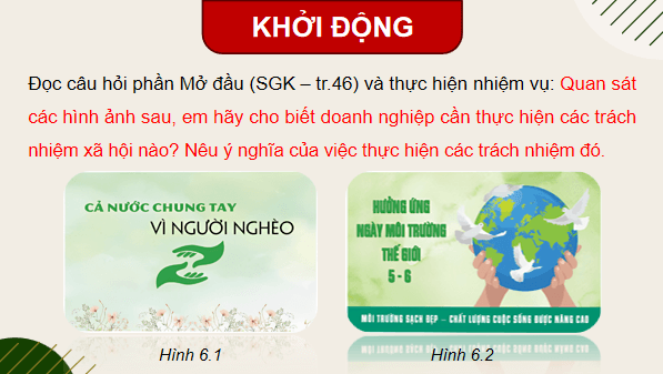 Giáo án điện tử KTPL 12 (Chân trời sáng tạo): Bài 6: Trách nhiệm xã hội của doanh nghiệp (ảnh 1)