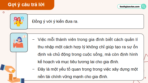 Giáo án điện tử KTPL 12 (Cánh diều): Bài 7: Quản lí thu, chi trong gia đình (ảnh 1)
