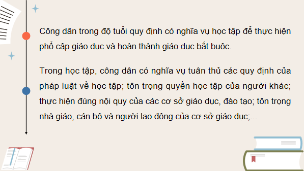 Giáo án điện tử KTPL 12 (Kết nối tri thức): Bài 11: Quyền và nghĩa vụ của công dân trong học tập (ảnh 1)