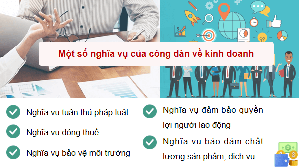 Giáo án điện tử KTPL 12 (Cánh diều): Bài 8: Quyền và nghĩa vụ của công dân về kinh doanh và nộp thuế (ảnh 1)