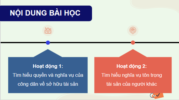 Giáo án điện tử KTPL 12 (Cánh diều): Bài 9: Quyền và nghĩa vụ của công dân về sở hữu tài sản; tôn trọng tài sản của người khác (ảnh 1)