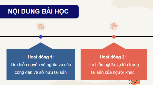 Giáo án điện tử KTPL 12 (Chân trời sáng tạo): Bài 9: Quyền và nghĩa vụ của công dân về sở hữu tài sản và tôn trọng tài sản của người khác (ảnh 1)