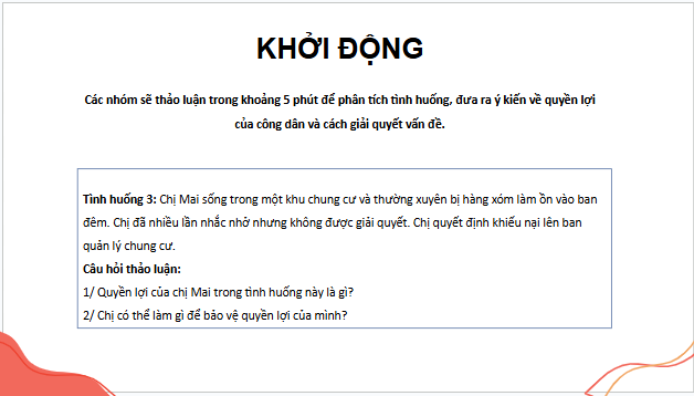 Giáo án điện tử KTPL 11 Bài 18 (Kết nối tri thức): Quyền bất khả xâm phạm về chỗ ở của công dân (ảnh 1)