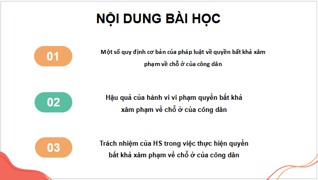 Giáo án điện tử KTPL 11 Bài 18 (Kết nối tri thức): Quyền bất khả xâm phạm về chỗ ở của công dân (ảnh 1)