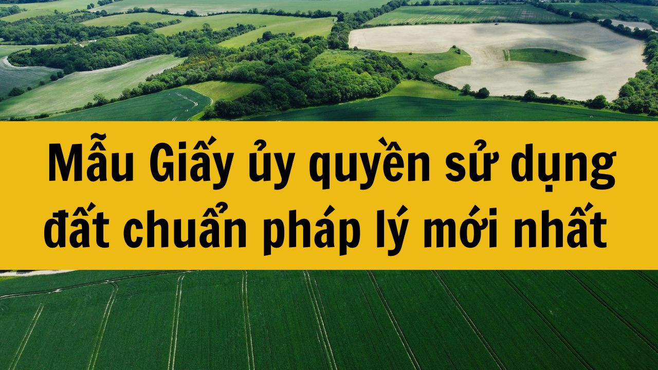 Mẫu Giấy ủy quyền sử dụng đất chuẩn ph&aacute;p l&yacute; mới nhất 