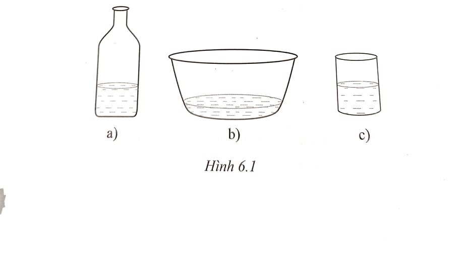 Quan sát hình minh họa 6.1 hãy dự đoán sau ba ngày lượng nước ở vật dụng nào còn nhiều nhất (ảnh 1)