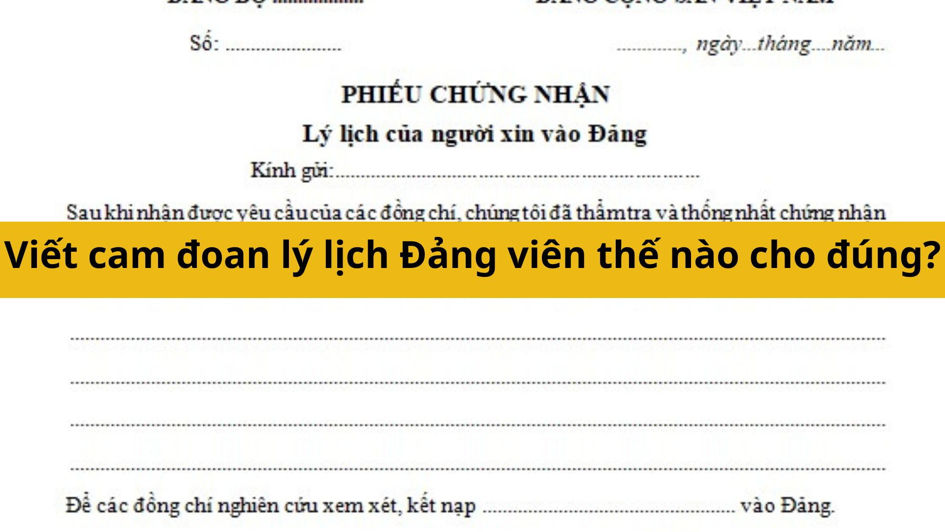 Viết cam đoan l&yacute; lịch Đảng vi&ecirc;n thế n&agrave;o cho đ&uacute;ng?
