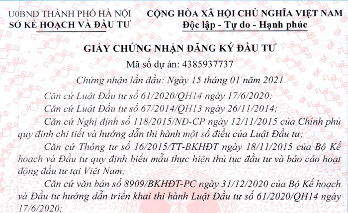 C&aacute;c trường hợp phải thực hiện thủ tục cấp Giấy chứng nhận đăng k&yacute; đầu tư