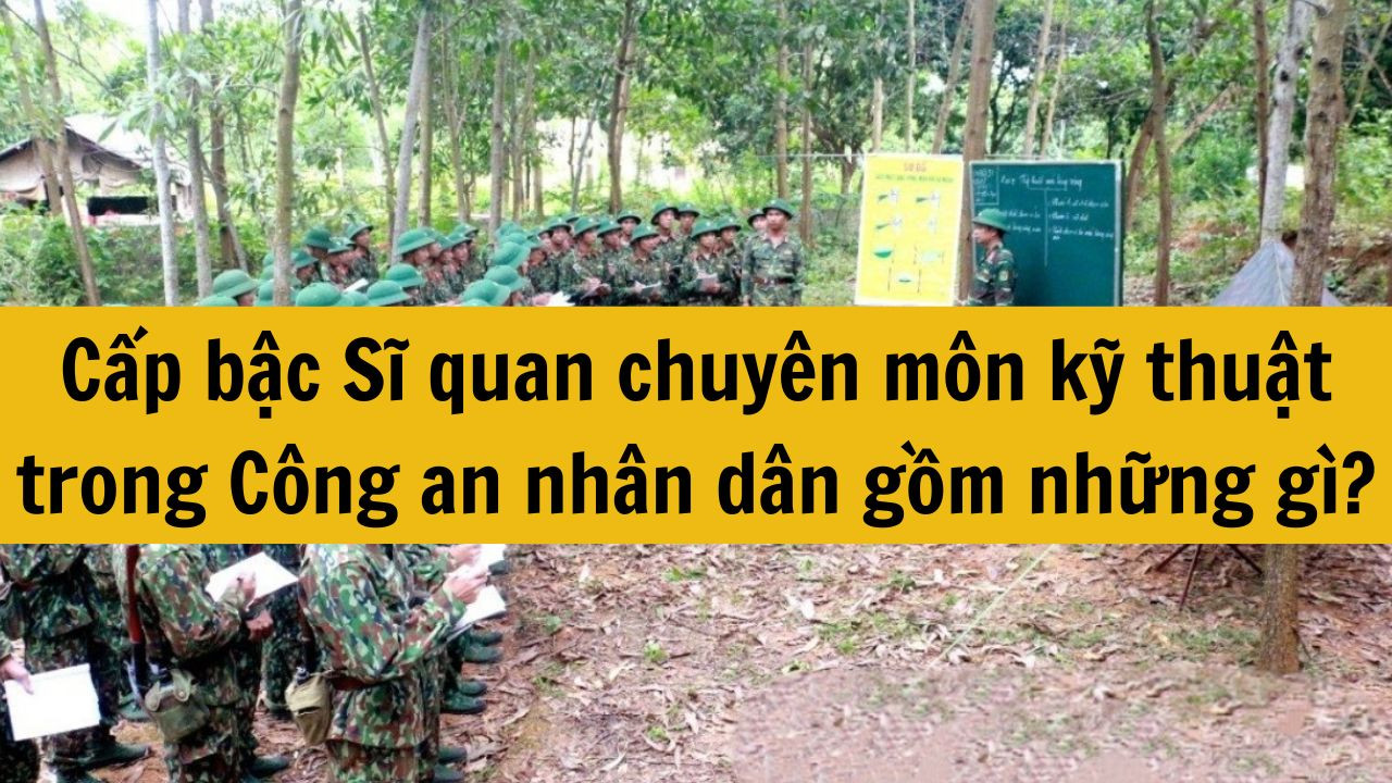 Cấp bậc Sĩ quan chuy&ecirc;n m&ocirc;n kỹ thuật trong C&ocirc;ng an nh&acirc;n d&acirc;n gồm những g&igrave;?