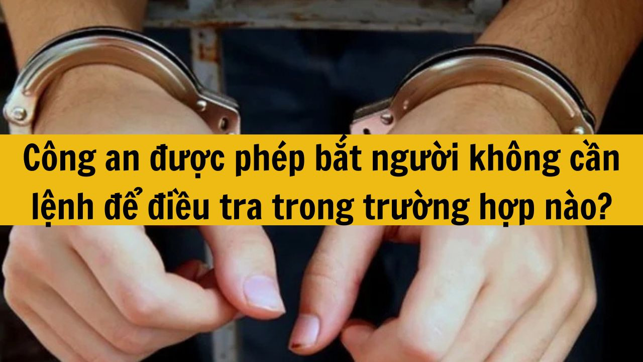 C&ocirc;ng an được ph&eacute;p bắt người kh&ocirc;ng cần lệnh để điều tra trong trường hợp n&agrave;o?