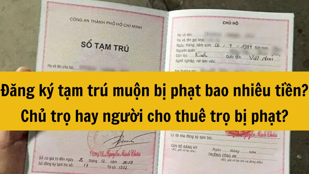 Đăng k&yacute; tạm tr&uacute; muộn bị phạt bao nhi&ecirc;u tiền? Chủ trọ hay người cho thu&ecirc; trọ bị phạt?