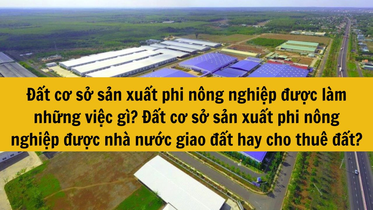 Đất cơ sở sản xuất phi n&ocirc;ng nghiệp được l&agrave;m những việc g&igrave;? Đất cơ sở sản xuất phi n&ocirc;ng nghiệp được nh&agrave; nước giao đất hay cho thu&ecirc; đất?