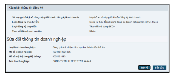 H&igrave;nh 9. M&agrave;n h&igrave;nh x&aacute;c nhận th&ocirc;ng tin đăng k&yacute;