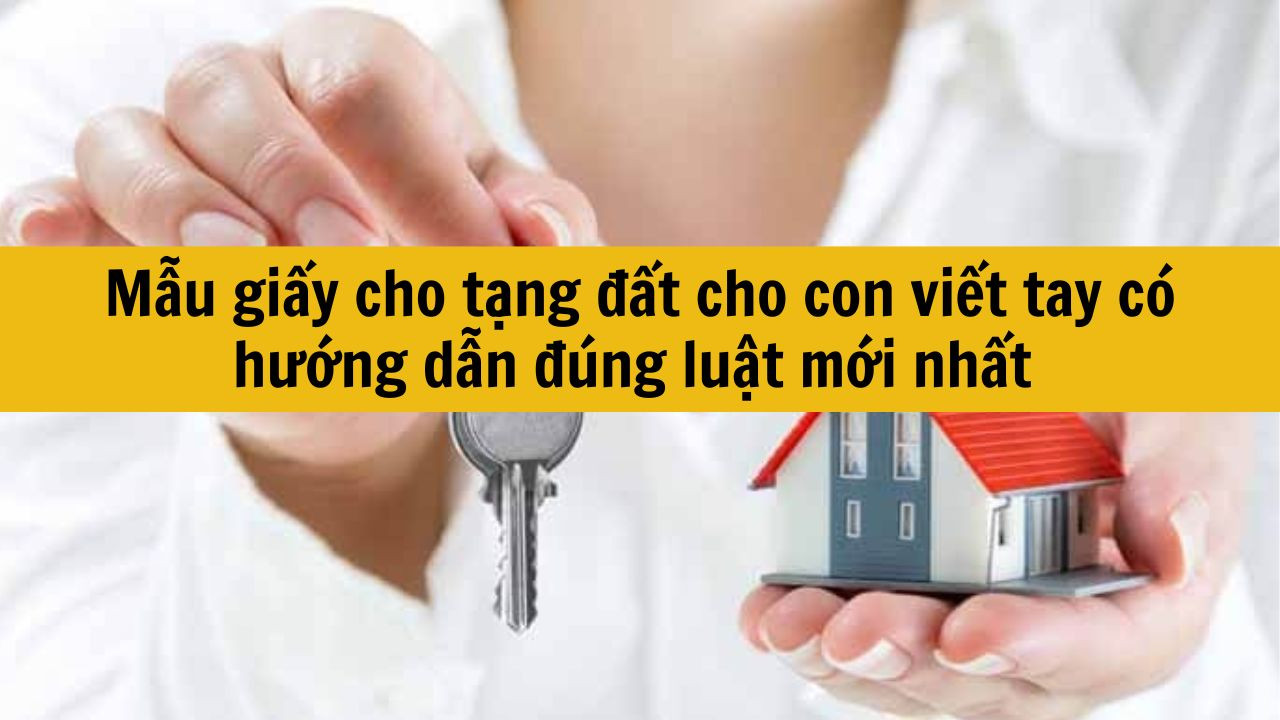 Mẫu giấy cho tặng đất cho con viết tay c&oacute; hướng dẫn đ&uacute;ng luật mới nhất 2025