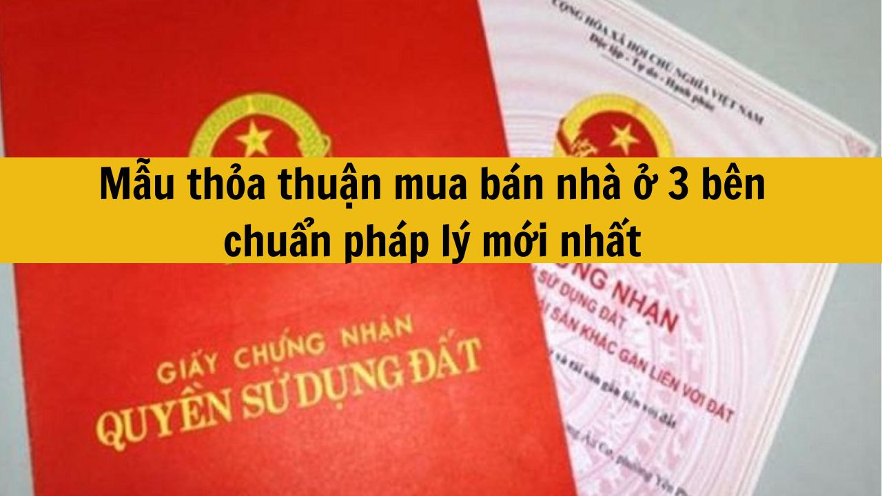 Mẫu thỏa thuận mua b&aacute;n nh&agrave; ở 3 b&ecirc;n chuẩn ph&aacute;p l&yacute; mới nhất 2025