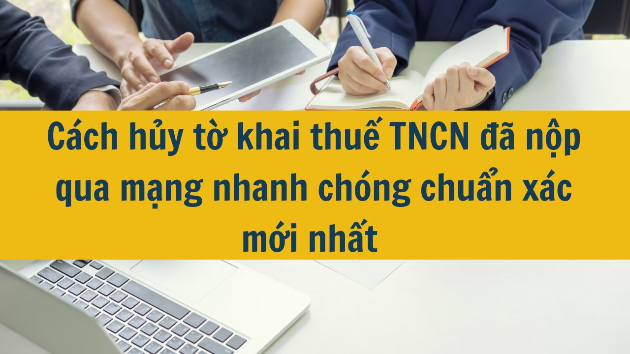 C&aacute;ch hủy tờ khai thuế TNCN đ&atilde; nộp qua mạng nhanh ch&oacute;ng chuẩn x&aacute;c mới nhất 2025
