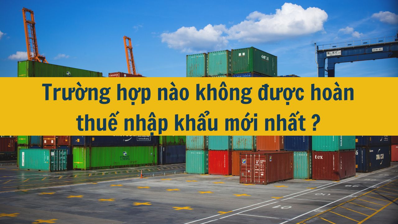 Trường hợp n&agrave;o kh&ocirc;ng được ho&agrave;n thuế nhập khẩu mới nhất 2025?