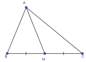 Cho tam giác ABC có trung tuyến AM. Chứng minh rằng (ảnh 1)