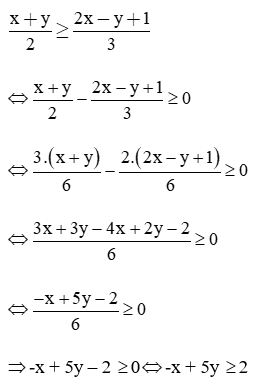 Biểu diễn miền nghiệm của bất phương trình  trên mặt phẳng tọa độ (ảnh 1)