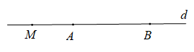 Cho đường thẳng d đi qua hai điểm phân biệt A và B (H.4.25) (ảnh 1)