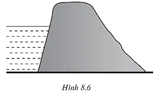 Hình 8.6 vẽ mặt cắt của một con đê chắn nước, cho thấy mặt đê bao giờ cũng hẹp hơn chân đê (ảnh 1)
