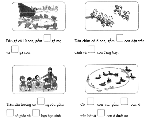 Bài tập cuối tuần Toán lớp 1 (Kết nối tri thức) Tuần 5 có đáp án (ảnh 1)
