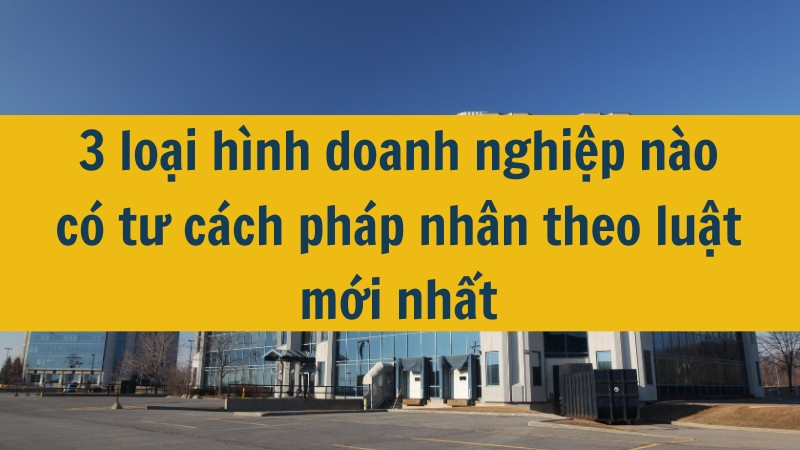3 loại hình doanh nghiệp nào có tư cách pháp nhân theo luật mới nhất 2025?