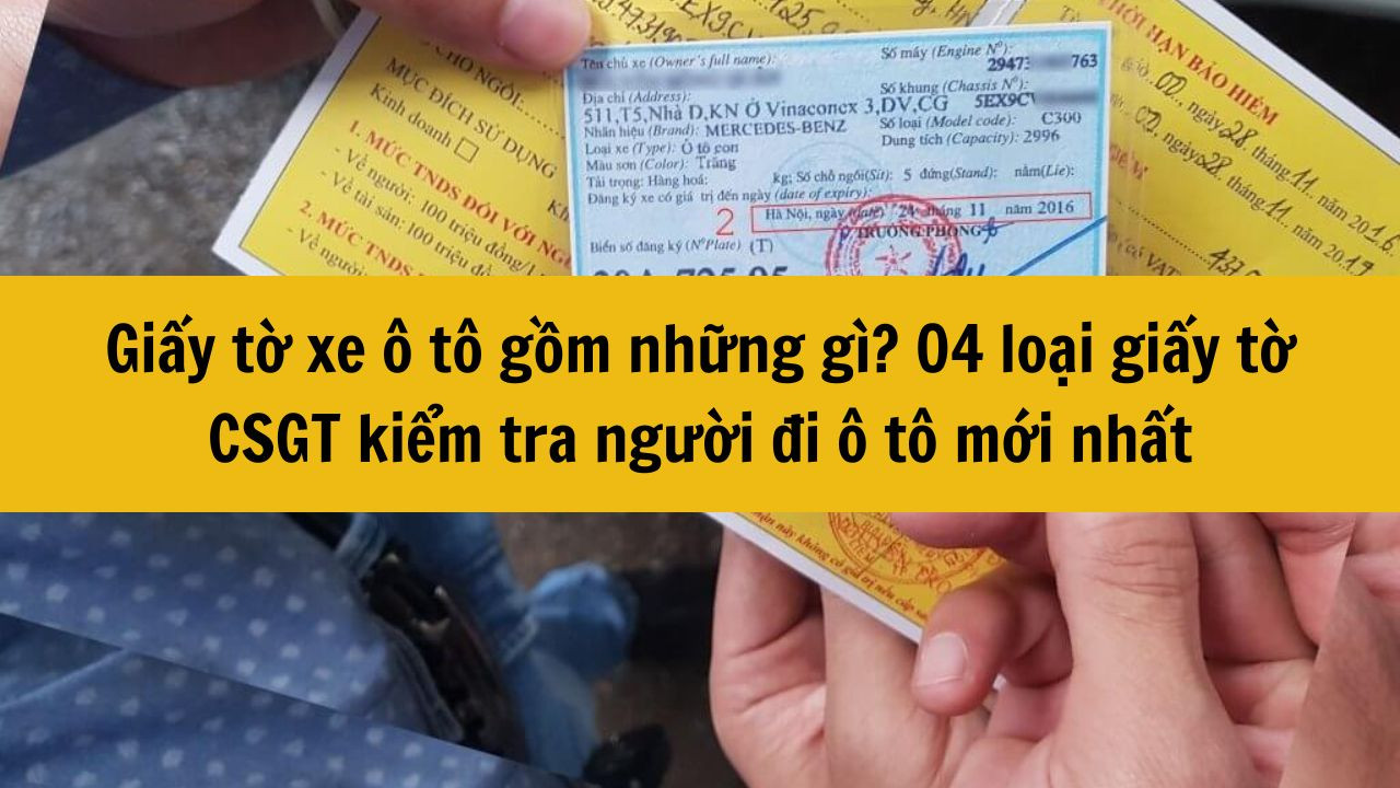 Giấy tờ xe ô tô gồm những gì? 04 loại giấy tờ CSGT kiểm tra người đi ô tô mới nhất 2025