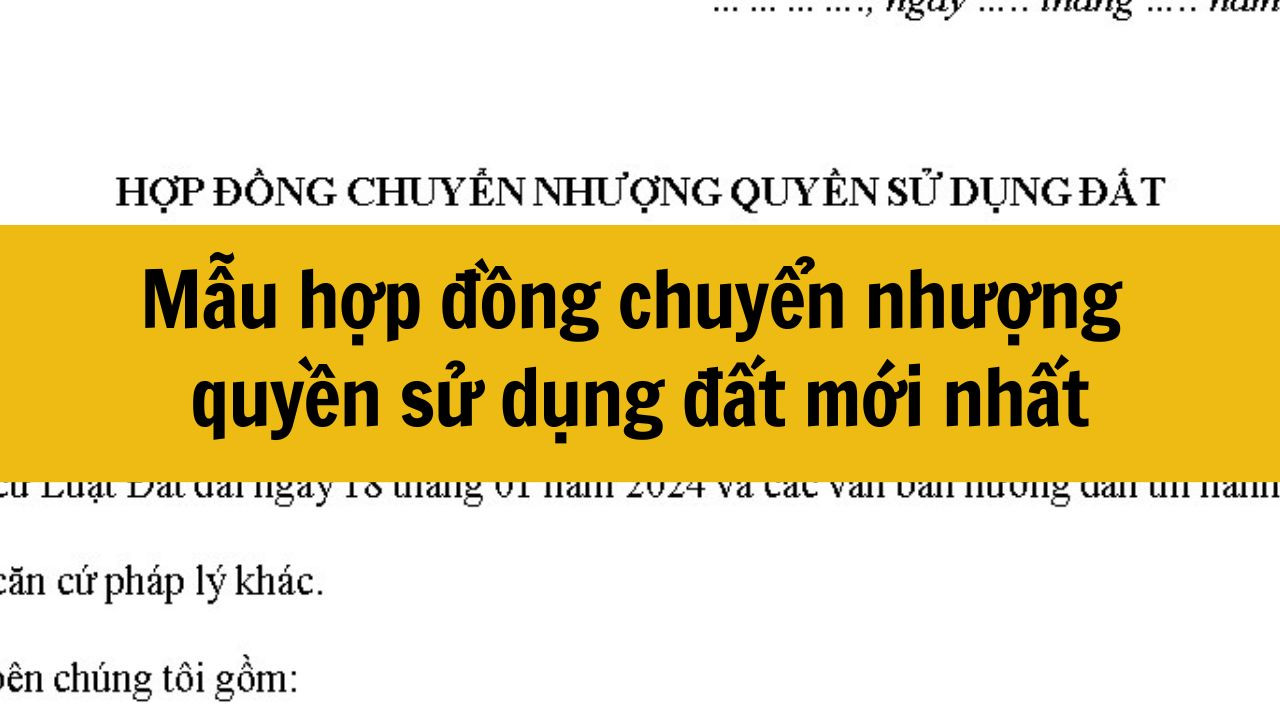 Mẫu hợp đồng chuyển nhượng quyền sử dụng đất mới nhất 2025