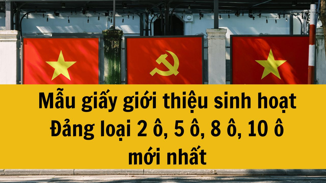 Mẫu giấy giới thiệu sinh hoạt Đảng loại 2 ô, 5 ô, 8 ô, 10 ô mới nhất năm 2025