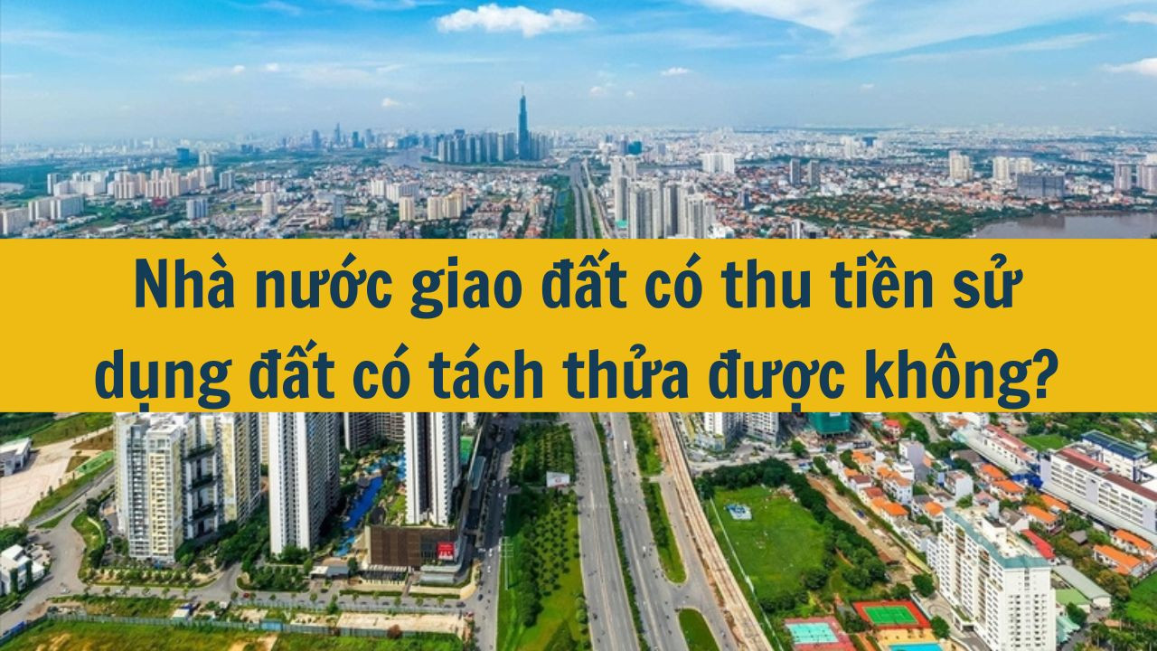 Nhà nước giao đất có thu tiền sử dụng đất có tách thửa được không?