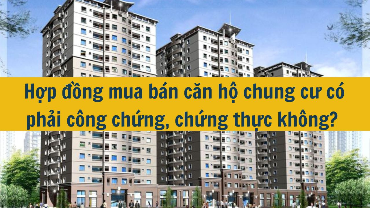 Hợp đồng mua bán căn hộ chung cư có phải công chứng, chứng thực không?